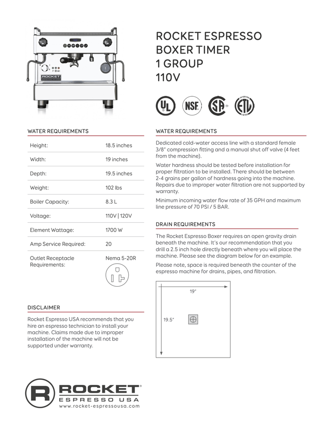 Spec Sheet - Boxer 1G 110V-1