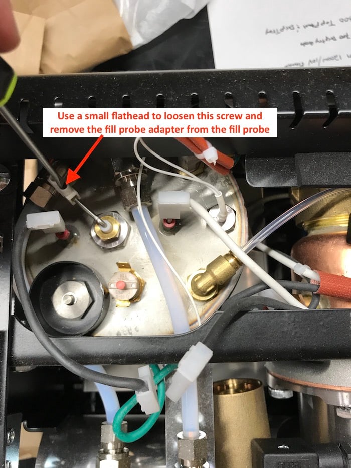 LUCCA A53 Mini / Mini Vivaldi: Cleaning Fill Probe and Boiler Connection