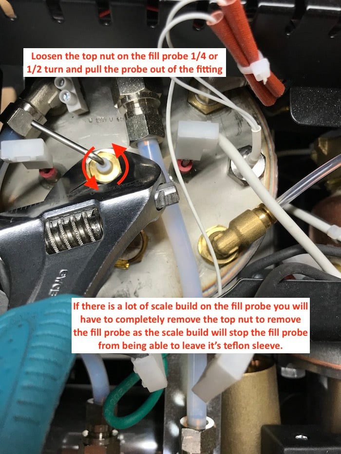 LUCCA A53 Mini / Mini Vivaldi: Cleaning Fill Probe and Boiler Connection