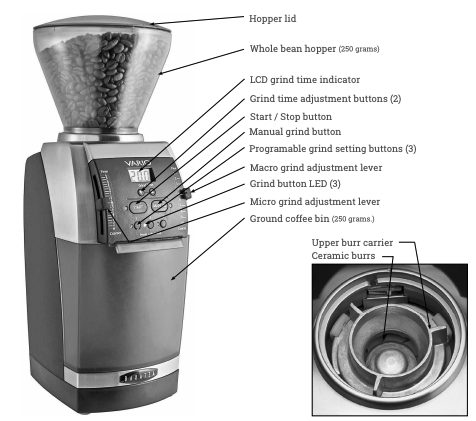 46 adjustable settings hand coffee grinder